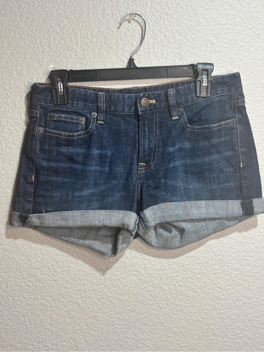 J. Crew Dark Blue Rolled Cuff Denim Shorts